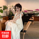 夏日絕美海邊度假吊帶連衣裙女2025新款法式無袖沙灘長裙夏日裙子 杏色 L