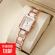 正品女士手表高檔休閑石英表簡(jiǎn)約氣質(zhì)女表手鏈高顏值清新時(shí)尚腕表 814玫金殼銀面白色表帶