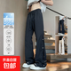 排扣沖鋒褲男款美式機能微喇褲子男夏季薄款潮牌寬松直筒休閑長(cháng)褲 1XM03-HK25203黑色 XL 【建議130-150斤】