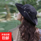 登山帽女夏季防曬帽子騎行戶外徒步登山遮陽帽子男大帽檐釣魚帽子 黑色
