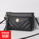 軟皮質(zhì)感女包包批發(fā)2024新款媽媽包時(shí)尚多層中年單肩斜挎包小方包 黑色/