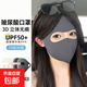 玻尿酸3D立體防曬口罩夏季冰絲口罩透氣可水洗面罩護(hù)眼角防曬面罩 面罩-灰色【貼合臉型】