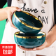 家用大號湯碗泡面碗創(chuàng  )意歐式祖母綠餐具加厚簡(jiǎn)約大碗陶瓷碗 【祖母綠鍍金】6英寸面碗2只裝 無(wú)規格