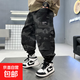 男童帥氣迷彩工裝褲春秋季男孩束腳褲子秋款兒童裝中大童休閑長(cháng)褲 DS-K60【黑色】 120cm