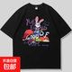 短袖t恤女學(xué)生2025夏季新款寬松百搭印花內搭上衣港風(fēng)情侶裝半袖 純M時(shí)代A273黑色 2XL