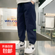 男童褲子春秋款2025夏款兒童工裝褲長(cháng)褲中大童男孩休閑褲帥氣潮流 RWC-K52【藍色】 140cm