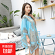 春夏季百變披肩絲巾百搭多功能魔術(shù)雪紡紗巾女休閑度假防曬沙灘巾 天藍色 160*95cm
