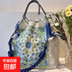 日系Ball Chain同款平替刺繡購物袋花藤腰果花系列【不含肩帶】 淺灰色【腰果花】/ 大號