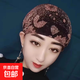 新款女士印花帽子四季款遮白發(fā)彈力居家包頭帽家居中年透氣媽媽帽 咖啡色高彈款花朵小帽 均碼
