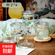 國風(fēng)玻璃杯帶把手家用杯子水杯套裝啤酒杯扎啤喝水泡茶大容量茶杯 古風(fēng)杯組合裝 300ml 4只