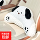 可愛(ài)卡通汽車(chē)頭枕舒適仿兔毛車(chē)用護頸枕靠枕創(chuàng  )意四季通用車(chē)載腰靠 磨花小狗腰靠 白色 1個(gè)