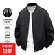 春秋戶(hù)外夾克男2025新款運動(dòng)時(shí)尚百搭棒球領(lǐng)寬松工裝男士休閑外套 黑色 XL 120-140斤