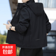 夾克男外套秋冬季裝衣服男士三合一沖鋒衣連帽寬松運(yùn)動(dòng)工裝上衣男 沖鋒 黑色 3XL
