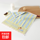 新品純棉色織方巾小毛巾幼兒園面巾卡通小狗圖案柔軟吸水 0204-藍色 25*25cm 1條裝