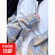 【超顯白】薄款黃藍格子襯衫2025新款女士小個(gè)子美式小眾長(cháng)袖穿搭 黃藍色格子【優(yōu)質(zhì)版】 XL
