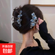 法式金屬山茶花抓夾女后腦勺優(yōu)雅盤發(fā)抓鯊魚夾子頭飾發(fā)夾氣質(zhì)發(fā)卡 山茶花抓夾-大號-1個裝