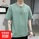 啄木鳥(niǎo)純棉短袖t恤男士圓領(lǐng)體恤夏季薄款潮流寬松休閑半袖 2017淺綠 XL 推薦【120-140斤】