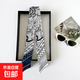 真絲復古斜紋飄帶絲巾長(cháng)條高級時(shí)尚發(fā)帶綁發(fā)包包絲巾綁包手柄飄帶 PD88-白色 85*5cm
