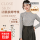 【FILA制造商】中國風(fēng)復古提花中領(lǐng)T恤打底衫上衣女春秋2025新款 富貴蘭 均碼 （90-150斤）