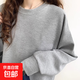 圓領(lǐng)華夫格衛衣女2025秋季新款韓版潮流百搭長(cháng)袖套頭打底衫上衣ZJ W13華夫格灰色 M