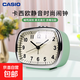 卡西歐（CASIO）石英機(jī)芯臥室鬧表貪睡夜燈靜音時(shí)尚臺(tái)式學(xué)生床頭鬧鐘 綠色TQ-159-3PF 干電池