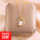 日韓簡約小兔子項鏈女月亮玉兔吊墜抖音同款小眾輕奢飾品 M59【月亮兔子項鏈】