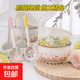 【兩碗兩勺】可愛小兔飯碗加厚防燙高顏值陶瓷碗米飯碗套裝組合 2碗2勺