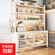 廚房多功能置物架落地多層餐邊儲物柜家用防塵碗柜微波爐收納櫥柜 素雪白（長(cháng)80）六層-特厚新款