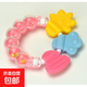 嬰兒搖鈴牙膠手搖鈴寶寶安撫硅膠咬響鈴組合磨牙器玩具用品  粉色