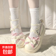 甜美可愛(ài)藍色jk小皮鞋2025新款公主風(fēng)瑪麗珍lolita蝴蝶結學(xué)院風(fēng)女 奶黃色 37