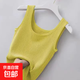 純色多巴胺吊帶背心女夏季內搭外穿打底衫無(wú)袖背心上衣潮流百搭 炫本色背心黃色 XL
