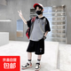 男童夏裝套裝2025新款男孩中大兒童夏季短袖POLO衫運動帥氣時髦潮 CQS-TZ02【淺灰色插兜小熊套裝】 150