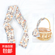 飄帶發(fā)繩法式編發(fā)扎馬尾加長(cháng)絲巾發(fā)帶女綁發(fā)頭巾絲帶頭繩絲巾發(fā)帶 麥穗小花 88*6CM
