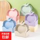 吐骨頭碟家用創(chuàng)意可愛餐桌放菜骨碟水果盤垃圾盤塑料小盤子帶底座 混色+底座 5個(gè)裝 17cm