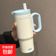 304不銹鋼保溫杯大容量吸管水杯暮色冰霸杯保溫保冷杯子 淺藍(lán)色720ml