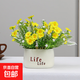 仿真花客廳裝飾擺件向日葵插花小盆栽假花塑料花束餐桌花藝裝飾品 小雛菊黃色花束+Life瓶
