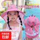 女童大帽檐防曬帽披肩帽夏季薄款兒童戶(hù)外活動(dòng)帽 玫紅色 2-12歲