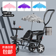 兒童雙人三輪車(chē)1-3-6歲嬰幼兒手推車(chē)輕便式自行車(chē)童車(chē) 騎行款雙人黑架鈦空輪+后護欄+傘