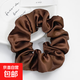 新款色丁布藝大腸發(fā)圈歐美跨境頭繩發(fā)飾簡(jiǎn)約發(fā)帶頭花皮筋 紅棕色