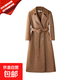 皮風衣女2025年春秋新款中長款過膝復(fù)古時尚氣質(zhì)百搭顯瘦皮衣外套 淺棕色【都市佳人】 S
