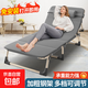 床折疊床單人躺椅家用辦公室午休床醫(yī)院陪護(hù)床午睡行軍床折疊椅 【加固圓管】灰+舒適棉墊