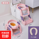 兒童馬桶多功能男童女孩如廁輔助馬桶架坐便器寶寶階梯式坐便圈 二合一馬桶梯櫻花粉pu墊