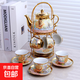 英式歐式陶瓷咖啡杯碟套裝下午茶具電鍍咖啡具14件套水具爆款跨境 14件套裝-紅色 1個(gè) 500ml 壺500ML+杯子90ML