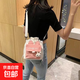 2026新款女包可愛(ài)兔兔單肩韓版ins少女百搭帆布斜挎包學(xué)生水桶 粉色單包 小包