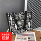 【已售10W  】帆布包布袋女文藝韓版大容量森系韓國(guó)chi手提單肩包 加厚黑色 中包