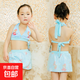 夏季水上樂(lè )園女童泳衣中小童分體女寶溫泉泳裝夏季兒童游泳衣裝備 NT106918湖藍 均碼 【24-40斤】
