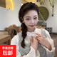 高顱頂頭箍2025新款小香風(fēng)珠光網(wǎng)紗發(fā)箍女防滑帶齒紋理感日常外戴 珠光紗黑色