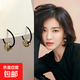 黑色耳環(huán)女復(fù)古港風(fēng)耳墜秋冬耳釘小眾設(shè)計感獨(dú)特耳圈氣質(zhì)耳飾 金屬打結(jié)耳環(huán)