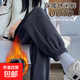 灰色束腳衛褲女春秋冬加絨加厚運動(dòng)褲小個(gè)子美拉德燈芯絨褲子ZHFS K43灰色加絨 XL 【建議120-135斤】