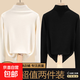 雙面德絨高領(lǐng)打底衫女秋冬季加絨加厚修身內搭堆堆領(lǐng)保暖磨毛上衣 917-白色+黑色 XL 建議110-125斤